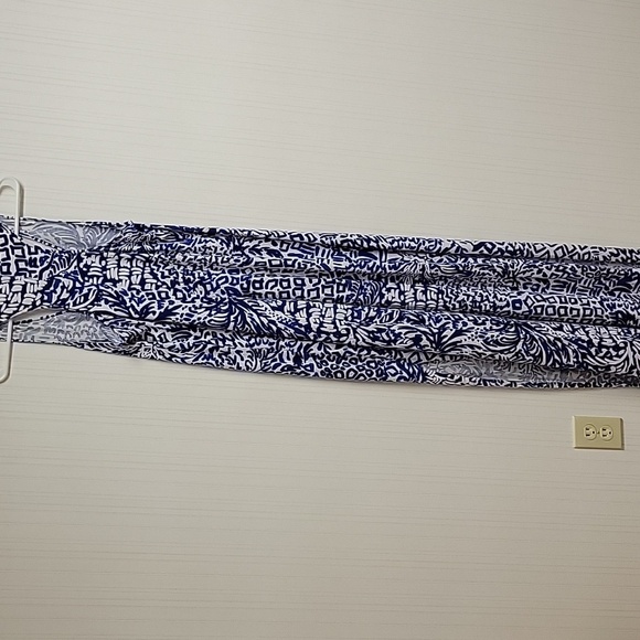 Lilly Pulitzer XS Kerri Blue and White Patterned Maxi Dress 100% Pima Cotton - Picture 6 of 8